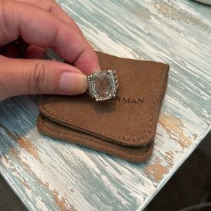 Wheaton Ring, Sterling Silver with Prasiolite and diamonds. 16mm.